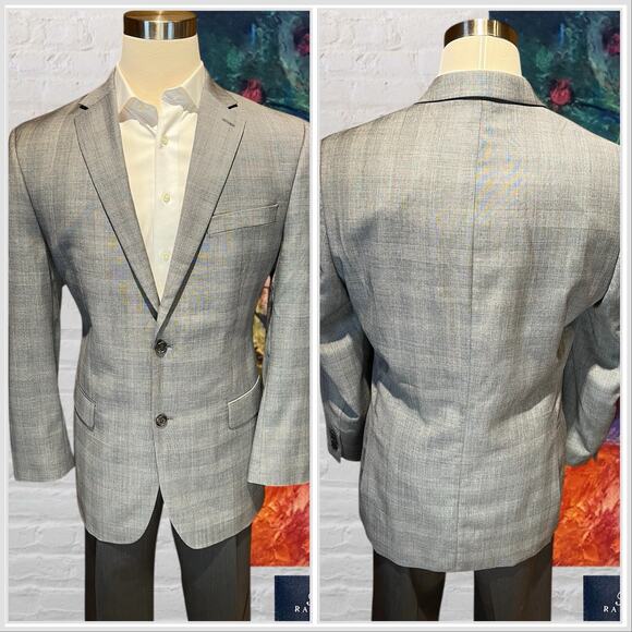 New WOT Ralph Lauren RRL 44L Gray and Ice Blue Glen Plaid Blazer Suit Jacket - Picture 7 of 16